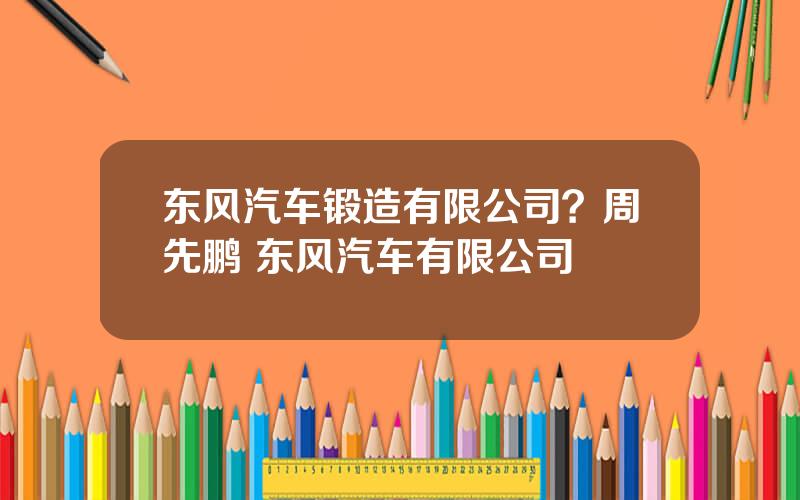 东风汽车锻造有限公司？周先鹏 东风汽车有限公司